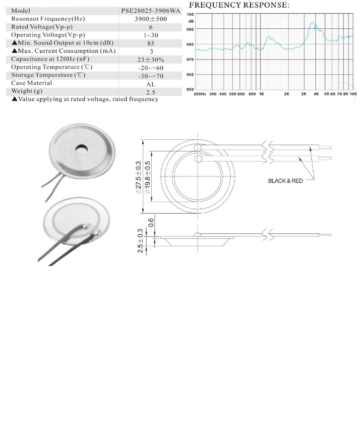 壓電蜂鳴器參數(shù)圖