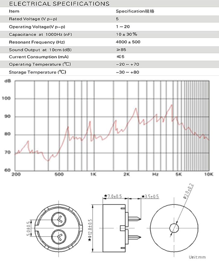 壓電蜂鳴器型號圖